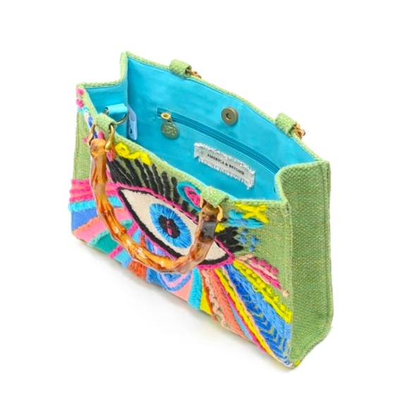 NWT ⚜️🧿⚜️ America and Beyond  Groovy Evil Eye Handbag Made In India - Picture 8 of 16